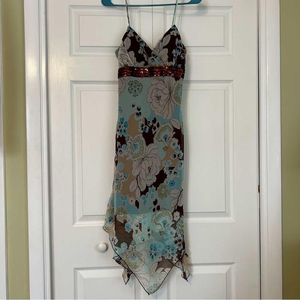 Vintage blue floral sun dress